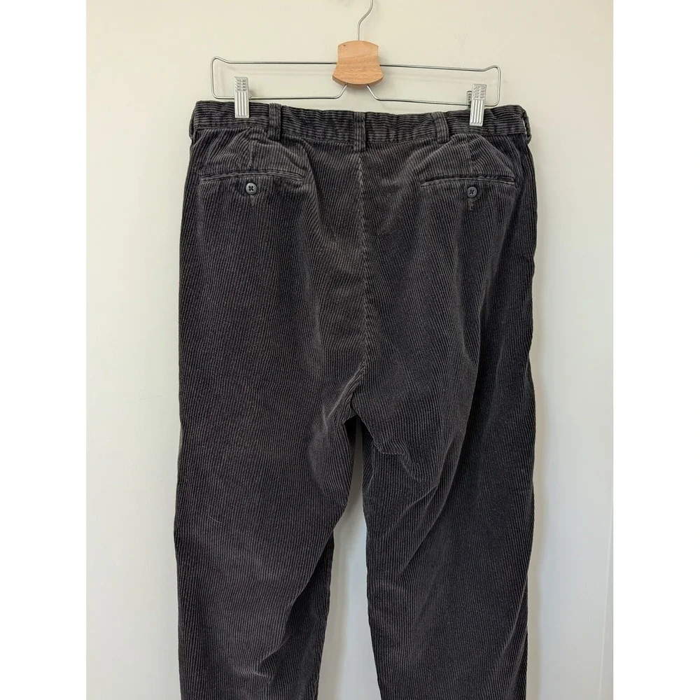Vintage‎ Polo Ralph Lauren Andrew Pant Mens Brown Corduroy Pleated Trousers